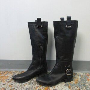 Marc NY Andrew Marc Women Moto Tall Riding Boots Black 7 Black Low Heels 1024